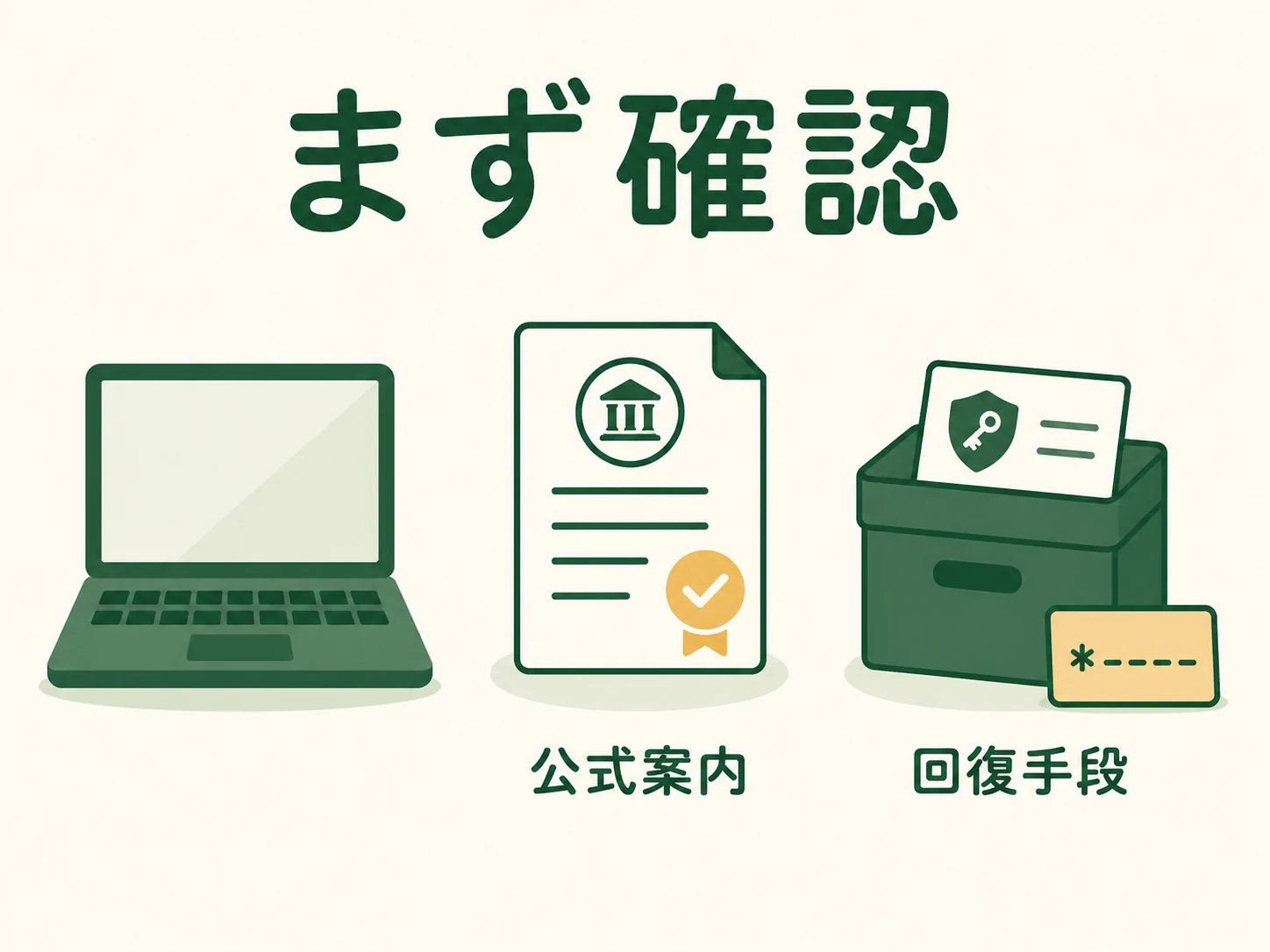 公式案内と回復手段を確認するイメージ